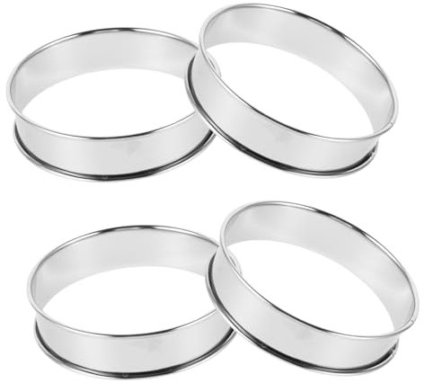 ABOOFAN 4piezas Moldes De Acero Inoxidable Para Hornear Unidades Diseño Desmontable Para Muffins y Tartas