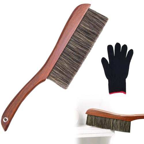 Horse Hair Brush for Bricklayers - Premium Synthetic Horsehair Bricklaying Brush with Soft Bristles and Wooden Broom Handle - Superior Cleaning and Finishing