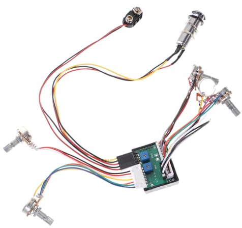Parliky Kabelbaum für E-gitarre mit 3-band Aktiv und Passiv Equalizer System Iii mit Bass- Mitten- Höhen und Master Volume Regler für Elektrische und Bassgitarren