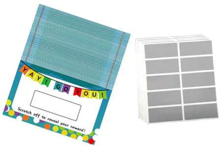 Tofficu 50blätter Scratch-off Karten Für Mädchen Leere Kratzkarten Für Kreative Bastelprojekte Für Klassenzimmerpreise Geburtstagskarten Und Partydekorationen