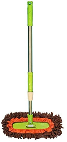 Trapeador triangular giratorio de 360 grados para superficies húmedas y secas, ajustable y retráctil, ideal para suelos, coches y cristal, color rojo rosa, edición especial