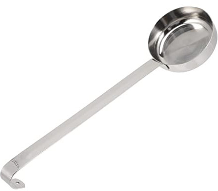 BEBEMOKO Pizza Sauce Spoon Stainless Steel Long Handle Flat Scoop Ladle for Pizza Sauce Spreading Kitchen Baking