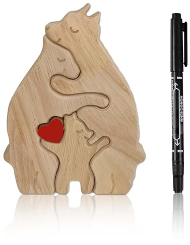 Muttertag Puzzle - Kreatives Bärenfamilie Holz Puzzle, Ideales Präsent für die Familie und die Jüngeren, Einzigartige Holztiere & Mama Bear Dekoration