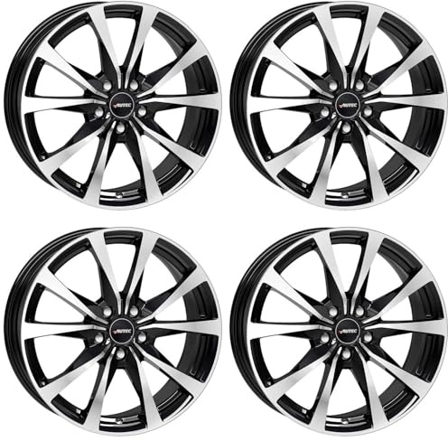 4x Autec Felgen BRIXEN 7.0x17 ET45 5x112 Schwarz poliert kompatibel mit VW Golf VII Golf VIII Passat Tiguan T-Roc Beetle Tiguan Allspace