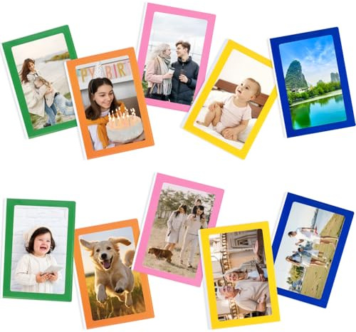 DoocliB 10 Stück Magnetische Bilderrahmen Bunt | Kühlschrank Magnet Bilderrahmen Fotorahmen für Fotos Postkarten von 15 x 10 cm (Bunt)