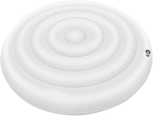SJASD Funda de Spa Inflable, 165 cm Redonda Aislamiento Térmico Plegable para Spa con Válvula de inflado y desinflado Fácil, Resistente al Viento, Impermeable Anti-Nieve y Aislado