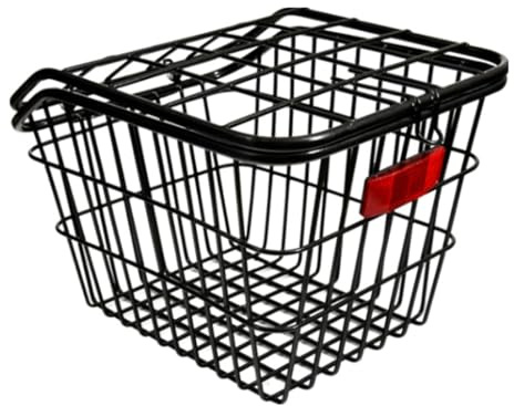 Fenteer Panier de Vélo Panier Arrière Porte-Bagages Contenant de Chargement en Acier Au Carbone Robuste avec Réflecteurs Intégrés Adapté pour La Sécurité Noc, avec Un Couvercle