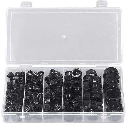 160Pcs Snap in Cable Grommet Protector Nylon 8mm 10mm 11mm 16mm 19mm 25mm Plastic Snap Bushing for Insulating Cables, Piping, and Shaft with Limited Internals Clearances