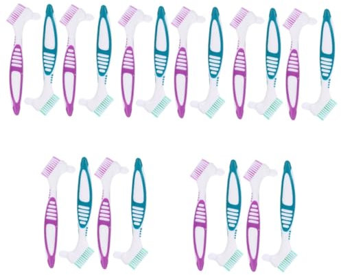 OATIPHO 5 Ensembles Dentier Ergonomique Avec Antidérapante Nettoyage Doux Pour Prothèses Dentaires Brossette Pour Gouttières Détartrage 4 Pièces * 5