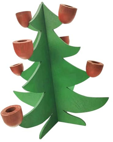 Caldo Luminoso Albero di Natale Forma Portacandele In Legno Fatto Conico Candeliere Penna Per Decorazioni Stagionali Partito