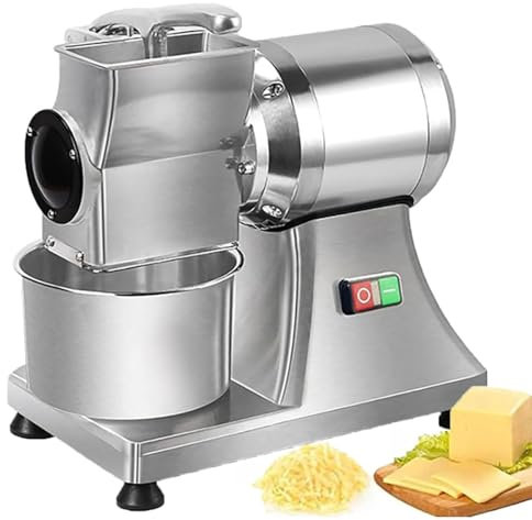 Râpe à fromage électrique commerciale, 550 W, déchiqueteuse alimentaire robuste, en acier inoxydable pour râper le fromage, les cacahuètes, le parmesan et les miettes de pain