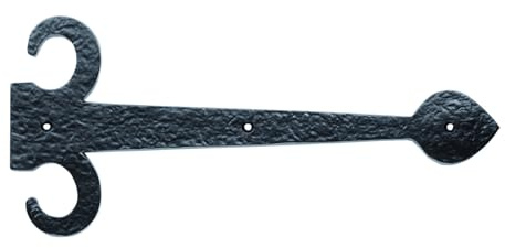Kooples Hardware Sword Hinge Front | Decorative Faceplate for Strap Hinges | Traditional Rustic Hardware for Gates, Doors & Shutters | Black Antique or Galvanised Finish (458mm x 160mm)