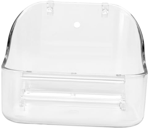 Toyvian Vogelfutterbox aus Kunststoff für Papageien, Vogelfutterkasten | Transparenter Futterbehälter, Glatte Kanten, Trockengeeignet, Hitzeableitend, Modisches Design für Käfig