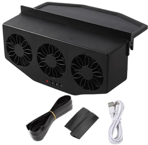Genérico Ventilador de escape de automóvil con energía solar - enfriador portátil, aireador recargable | climático interior cabina limusina camión autocaravana circulación fresco verano ecológico