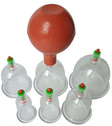 PACKOVE Set De Ventouses Sous Vide Chinoises 6 Tasses En Pc Avec Poire En Caoutchouc Dispositif De Ventouses Pour Massage Du Corps Thérapie Par Aspiration À Domicile