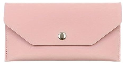 Nvzi Rosa läder kontantkuvert, 17,5 x 9,2 cm budgetkuvertplånbok, 1 st återanvändbar plånbok för sedlar