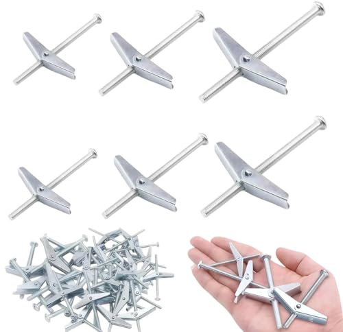 36 Stück Kippdübel, M4/M5/M6 Federklappdübel, Galvanised Carbon Steel Expansion Dowels,Verzinktem Kohlenstoffstahl Spreizdübel,Hohlraumdübel Metall Set für Gipskarton und Hohlraumwände