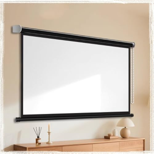 MACAGGTNTU 60 72 Schermo Di Proiezione Avvolgibile Manuale Schermo Cinematografico Parete Montabile Schermo Proiettore Home Cinema HD Tenda Per Proiettore(60inch(16:9))