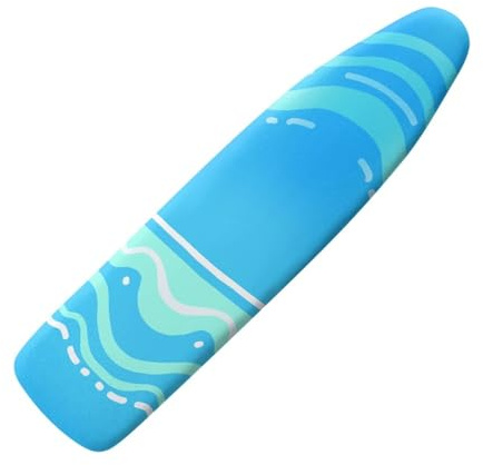 Copriasse da Stiro Universale 120x40 Blu Verde Resistente al Calore - Cordoncino di Fissaggio e Stretch-System - per Tutte Le Assi da Stiro, Facile da Cambiare