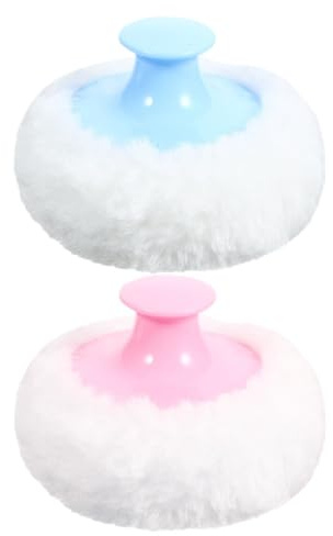 VICASKY 2 Stück 8cm Weiche Puderquasten aus Plüsch mit Waschbarem Griff für Empfindliche Babyhaut bei Windelwechsel und Babypflege