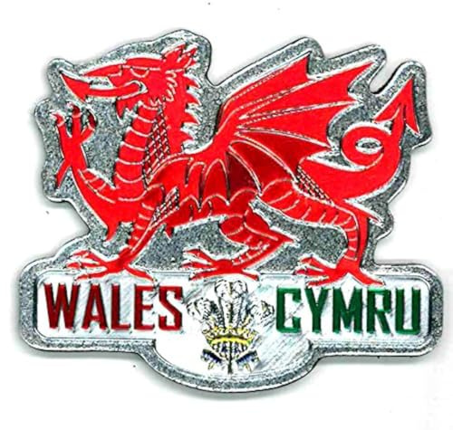 WELSH DRAGON METALLIC FRIDGE MAGNET - GREAT SOUVENIR GIFT FROM WALES CYMRU -7607