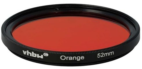vhbw Filtro de Color Universal para Objetivos de cámaras con Rosca de 52 mm - Filtro Naranja