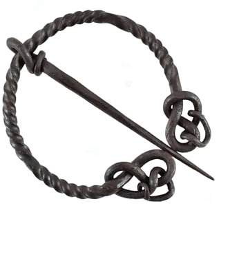 Ulfberth Ringfibel, tordiert, vierfach eingerollt, handgeschmiedet | Mystische Brosche, Mittelalter, Wikinger, Reenactment, LARP, Gewandschmuck, Fibel, Gewandschließe