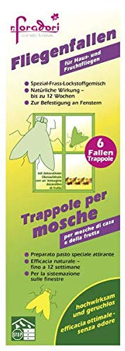 Trappola per mosche, 6 pezzi per confezione, efficace contro mosche casa, frutta - efficace 12 settimane, senza odore, attira mosche