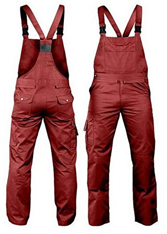 Leber & Hollman Herren Arbeits-Latzhose LH-Bister, 65 % Polyester 35 % Baumwolle 270 g/m2, mit Taschen für Knieschoner, elastischer Gummibund und regulierbare Y-Hosenträger
