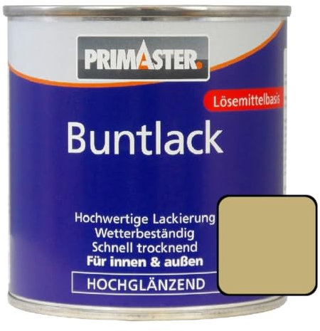 Primaster Buntlack 750ml Beige Hochglänzend Wetterbeständig Holz & Metall