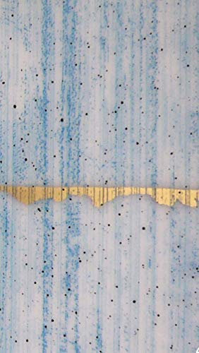 Wachsverzierfolien pastell gestreift Anzahl 1 Stück, Größe 225 x 90 mm, Farbe weiß/blau/gold/schwarz getupft