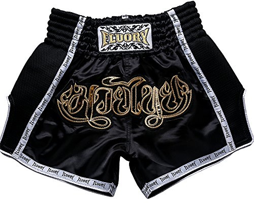 FLUORY Muay Thai Shorts, MMA Fight Shorts Ropa de Entrenamiento Jaula Lucha Grappling Artes Marciales Kickboxing Shorts Ropa