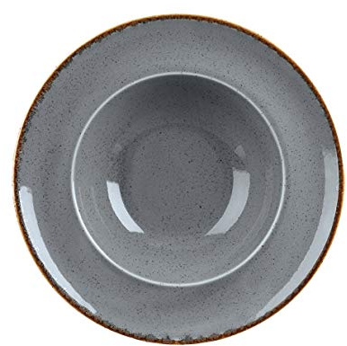 Seasons Range of Rustic Inspired Fine Dining/Casual Tableware by Porcelite Pack of 6 Storm Grey Pasta Plates Different Sizes 26cm/30cm (26cm (10))