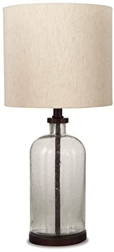 Signature Design by Ashley Bandile Modern Farmhouse 22.5 Seeded Glass Table Lamp, Bronze