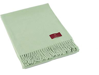 Ritter Decken Luzern Merino-Wolldecke 130 x 180 cm - Hellgrün | Leichtes Plaid aus 100% Merino-Schurwolle, ideal als Kuscheldecke, Sofadecke, Wohndecke & Tagesdecke, Made in Germany