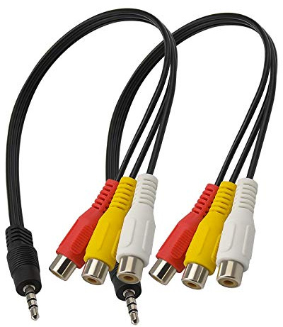 3,5 mm Stecker auf 3 Cinch Buchsen Adapterkabel 25cm 1/8 Stecker auf RCA-Buchse Klinke Stereo AV Audio Video-AUX-Umwandlung Adapterkabel