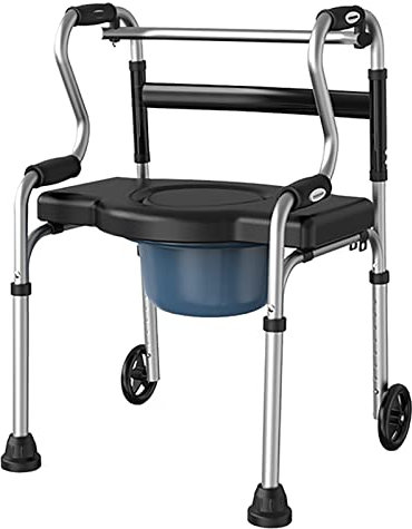 Klappbarer Toilettenstuhl,Antirutschenden Duschstuhl Toilettenstühle WC-Stuhl Mit Nachttopf,Höhenverstellbarer Sessel Pflege Stuhl Mit Rückenlehne,für Behinderte Senioren Schwangere,Belastung 190 Kg