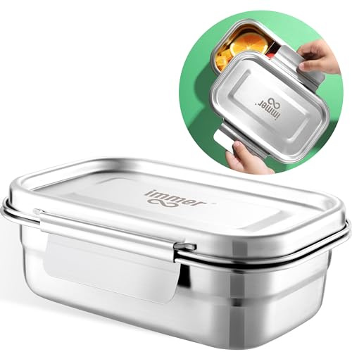 immer Edelstahl Brotdose EasyLock 1200 ml – auslaufsichere Bento Lunchbox, plastikfrei & BPA-frei, lebensmittelechter 18/8 Edelstahl, nachhaltige Lunchbox für Schule, Büro & unterwegs