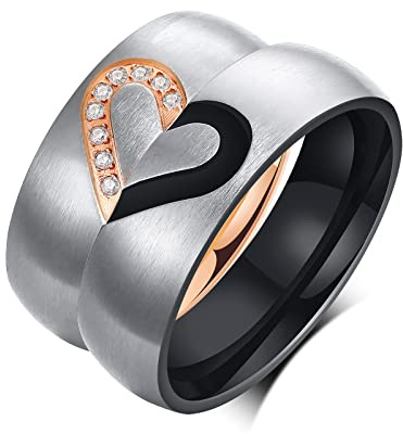 FLHEART Personalisierte Paare Ringe, Individuell Sie Wolfram/Edelstahl Sein und Ihr zusammenpassendes Versprechen Verlobungsring Set für Herren Damen,benutzerdefinierte Spinner Ringe
