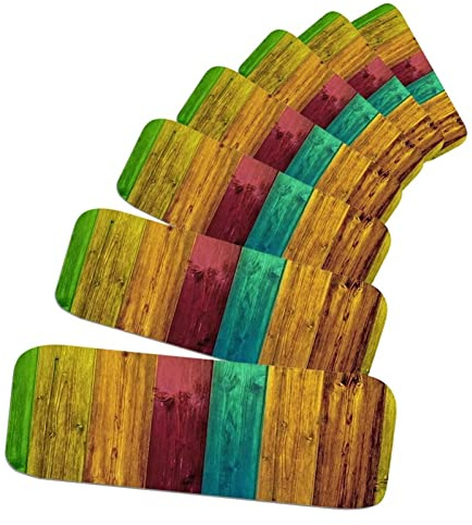 ZXFDM Treppenstufen abziehen und aufkleben, Selbstklebende Treppenstufenabdeckungen, rutschfeste Teppichmatte, Bunte, rutschfeste Treppenläufer, Teppiche für Treppen, Treppenteppiche für den Innen