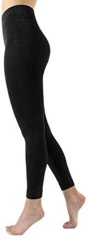 Cette Pack 1/2 Paia – Pantacollant Termico con Interno Felpato, Pantacollant Opaco, Calze Invernali | 300 den | Nero | S/M, M/L, L/XL, XXL, 3XL (S-M, Nero)