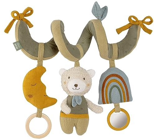 Fehn Oso espiral de actividades NATUR, juguete para bebé para cama, parque, sillita y asiento de coche, juguete de motricidad para bebés y niños pequeños de 0+ meses