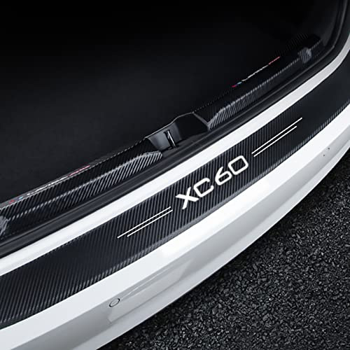 Symilov Auto Ladekantenschutz Folie für Vo-lvo XC60 - Stoßstangenschutz - Hinten Kofferraum Einstiegskantenschutz Aufkleber Kohlefaser Kratzfester Styling Deko Zubehör,Black