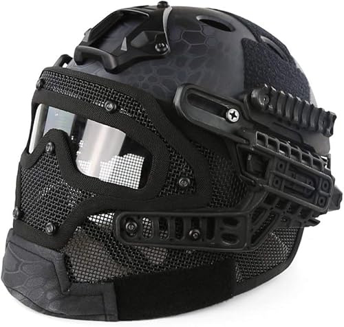 ACEXIER Schneller taktischer Helm Airsoft Paintball Schutzhelm Vollgesichtsmaske Brille Outdoor-Sport Jagd CS Spiel