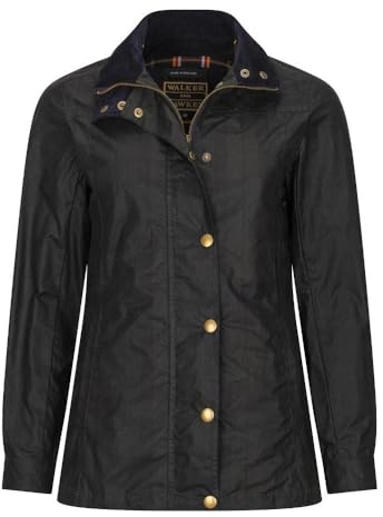 Walker and Hawkes - Ladies Tartan Wax Delamere Jacket - Black Watch - US 8 (UK 12)