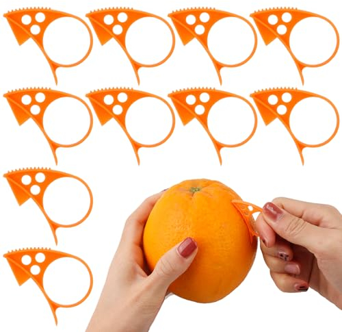10pz Pelador Naranjas, Plastica Orange Peeler Cortador de Cáscara de Cítricos Rebanador de Frutas Accessori da Cucina per Arancia Avacado Limone