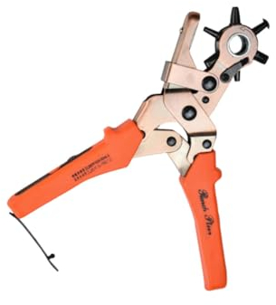 Multifunktionale Lochzange für Leder und Karten, Orange, Metall