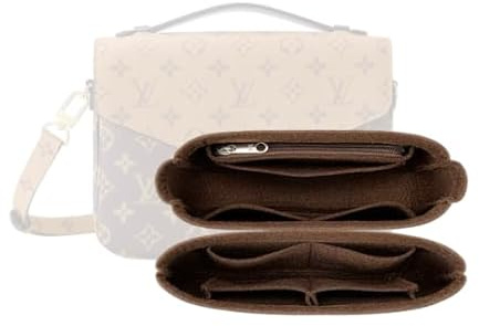 LinerLink Taschen-Organizer für LV Pochette Metis-Tasche (25 x 19 x 7 cm (L x H x T), handgefertigter Tascheneinsatz, 2 mm Filztascheneinsatz, Damenhandtaschenformer (braun)