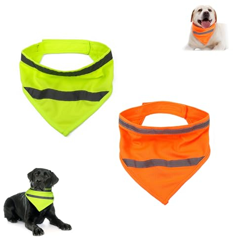 2 Stück Hundehalstuch Reflektierendes Halstuch für Haustiere, Waschbares Dreiecks-Hundebandana Lätzchen, Verstellbarer Haustierschal,Bequemes Halsband Lätzchen Halstuch für Hunde Katzen Haustiere (S)
