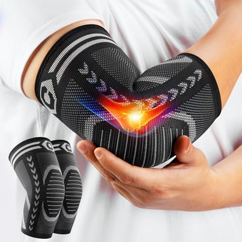 CAMBIVO Tennisarm Bandage 2 Pack verstellbarer, Ellenbogenbandage mit EVA Pad, Bandage Ellenbogen Schmerzlinderung für Tennisarm & Golferarm